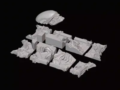 ALIEN EARTH 3D wall picture 3D print model