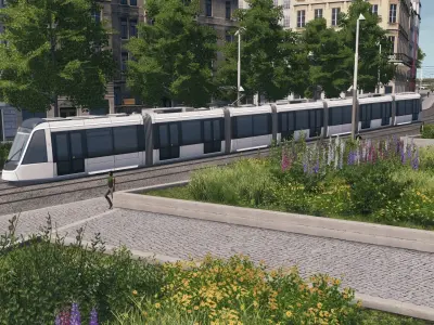 Alstom Citadis XO5 - Paris T9 Tram Low-poly 3D model