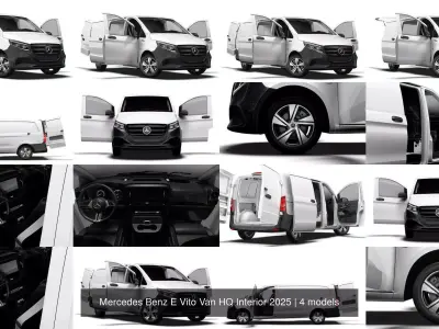 Mercedes Benz E Vito Van HQ Interior 2025 3D Model Pack