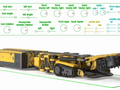  Mobile Tunnel Boring Machine Yellow Rigged 