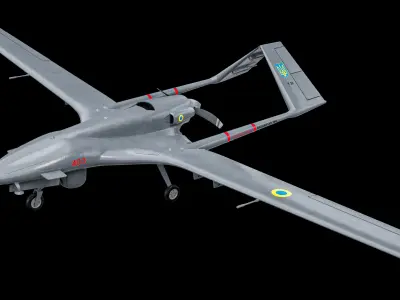  Rigged Bayraktar TB2 UCAV Drone Ukrainian Version PBR 