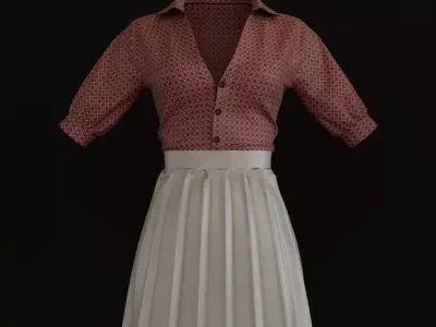 Female Skirt and Shirt 3D model