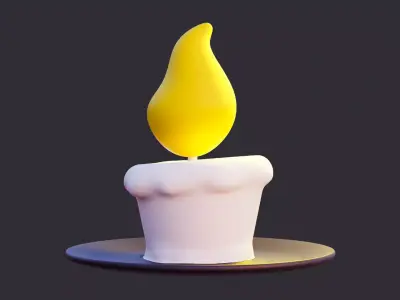 Low Poly Candle 3D model