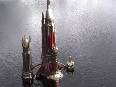 Motu Castle Brightmoon inspired City Tower Fortress  3D model