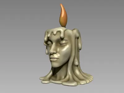 Melted Girl decorative Led Candle holder 3D print model
