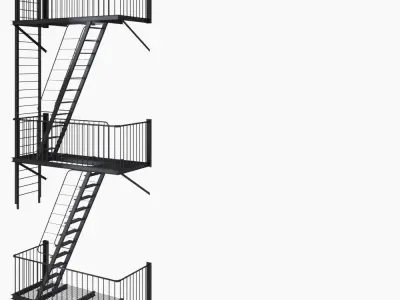 Street fire escape 3D model