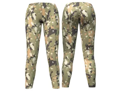  Women Camouflage Full Military Soldier Outfit Low-poly 3D model