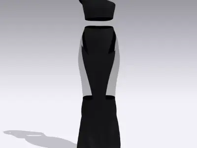 blouse skirt 3D model
