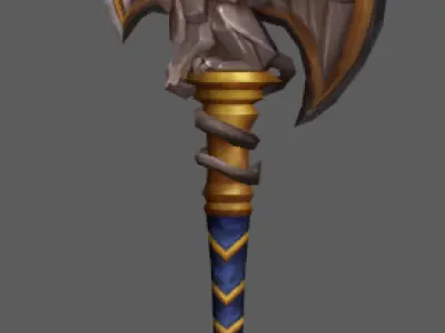 alliance-warfronts-polearm-wow-fan-art Low-poly 3D model