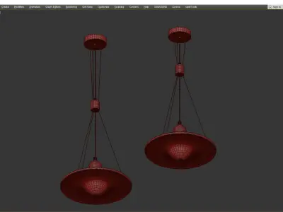 CLEPSYDRA B pendant light in brass and glass Low-poly 3D model