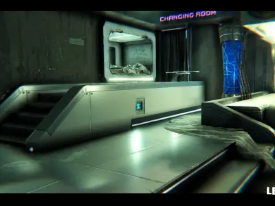 Cyberpunk Sci-Fi Futuristic Apartment Interior Environment Low-poly 3D model