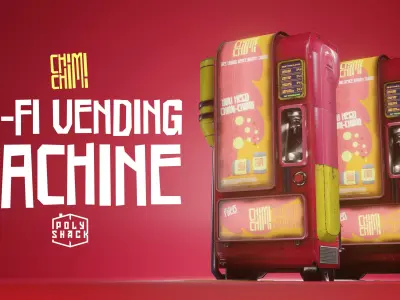 Sci-Fi Vending Machine - Game Ready Low-poly 3D model