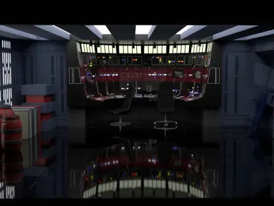 Set 3 - Docking bay Command Office 1-6 scale Hottoys 3D Model Pack