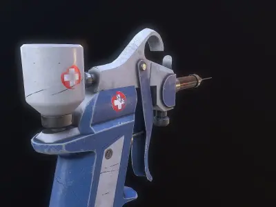 syringe steampunk sci-fi Low-poly 3D model