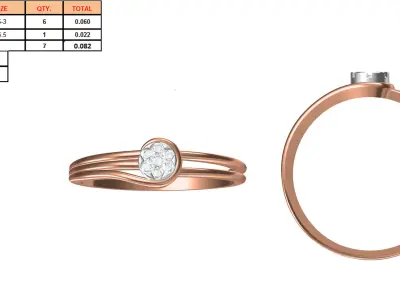 Light Weight Wedding Engagement Women Ring STL JCD Details 3D print model 56