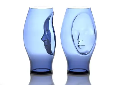 M three glass vases 3D model