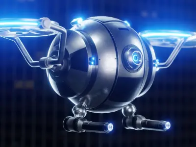 Sci-Fi Security Drone - Blender 3D model