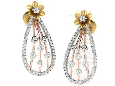 Women Pendant Earring Sets 3dm STL OBJ FBX Renders Details 3D print model 18