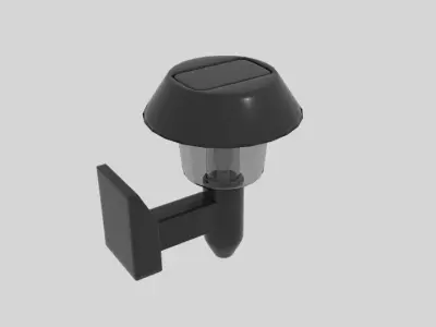 Solar Powered Wall Light Low-poly 3D model