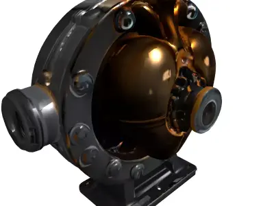 Steampunk Mechanical Heart Engine Model Low-poly 3D model