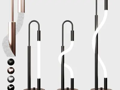 3 luke table lamp- aura- leira -3 lights -5 mat 3D model