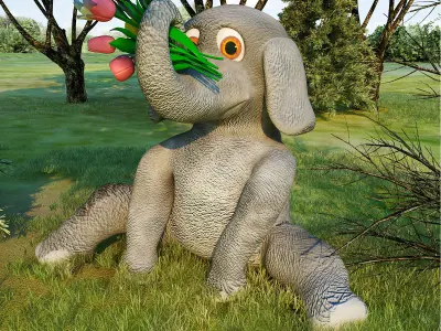 Baby Elephant  Free low-poly 3D model