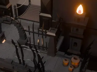Emberfall Dungeon Low-poly 3D model