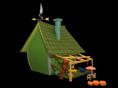 Asset - Cartoons - Background - House 3D model