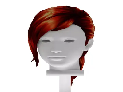 Stylized Female Hair 4 colors -PBR -SC-1 Low-poly 3D model