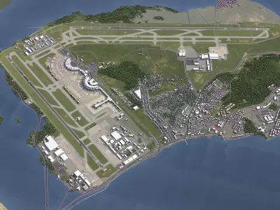 Rio De Janeiro Airport Low-poly 3D model