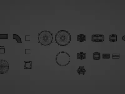 Lunar base kitbash 3D model