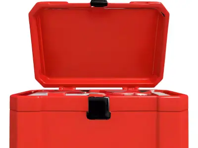 Red Toolbox with Wrenches 3D Model Low-poly 3D model