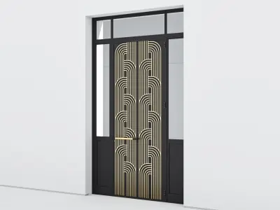 Aluminium door 307 3D model