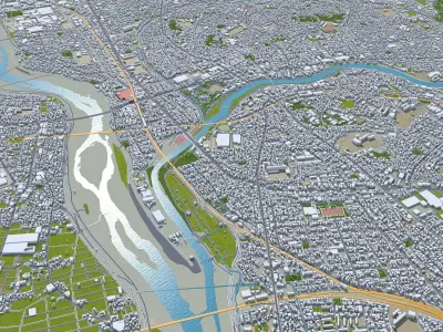 Okazaki Aichi Japan Low-poly 3D model