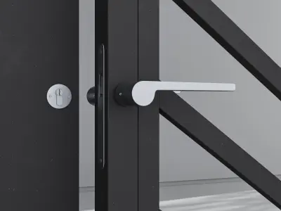 Aluminium door 24 3D model