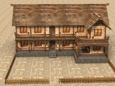 Medieval house fifteen 2 Low-poly 3D model
