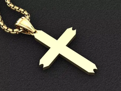 High Cross Pendant Light Gold 18K 3CP050 3D model