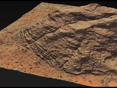 Mars mountains Pack - 8 Gameready Meshes Low-poly 3D model