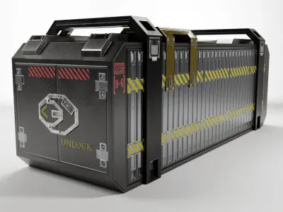 SCI FI CONTAINER 3D Low-poly 3D model