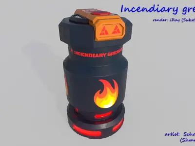 Incendiary Grenade Sci-Fi Low-poly 3D model