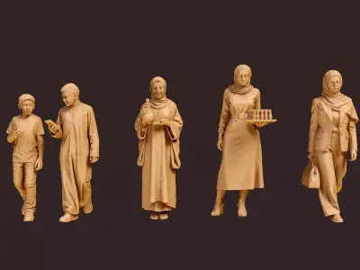 Dubai Indoor Mall Shoppers - 36 Architectural Figures 3D print model