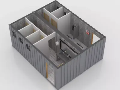 Container Public WC 3D model