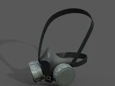 Gas mask helmet 3d model military combat fantasy cyborg armor  Low-poly 3D model