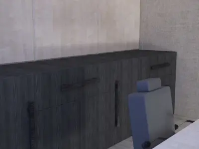 OFFICE with desk and chairs Low-poly 3D model