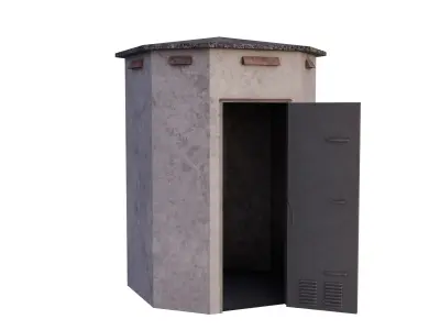 German octagonal railway distribution house Schalthaus Achteck Low-poly 3D model