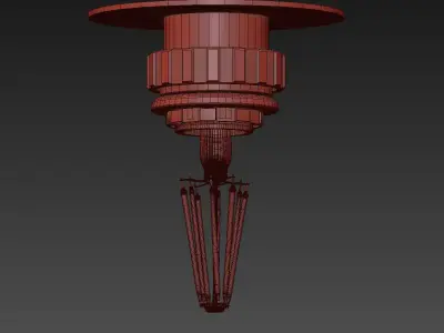 MANDIE GREY TEXTURED GLASS PENDANT LIGHT 3D model