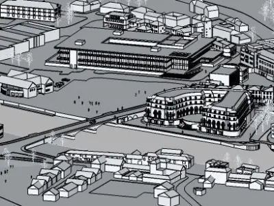 Staines upon Thames Surrey UK Low-poly 3D model