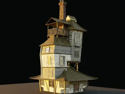 Harry Potter Weasley House The Burrow 3D model