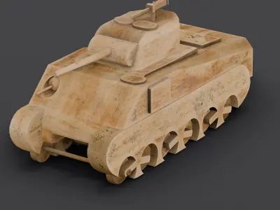 Wooden Toy Vehicle 2 Low-poly 3D model