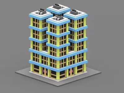 House Voxel - 14 Low-poly 3D model